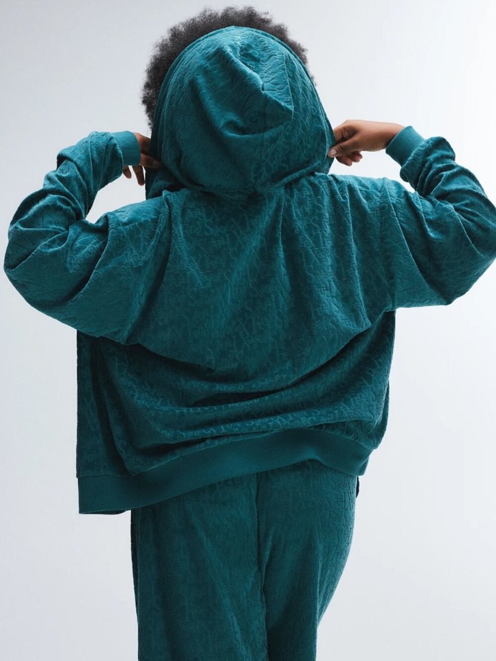Savage X Fenty Signature Script Velour Zip Hoodie XL Green NWT - Picture 2 of 2